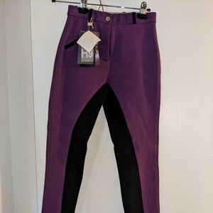 Hy Performance Equestrian purple and black full seat jodphurs size 24